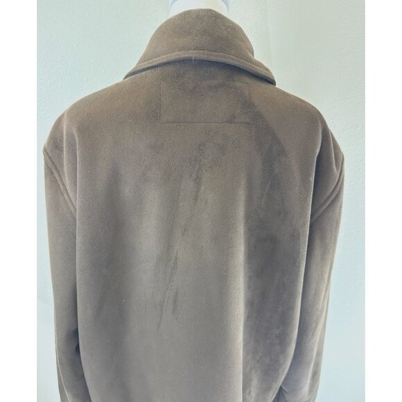 PERRY ELLIS Medium Portfolio Mens Brown Faux Suede Fur Lined Winter Jacket - Picture 6 of 14